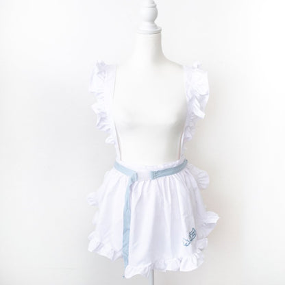 ACDC RAG Dot Cat Ruffle Apron WHITE Pastel Blue