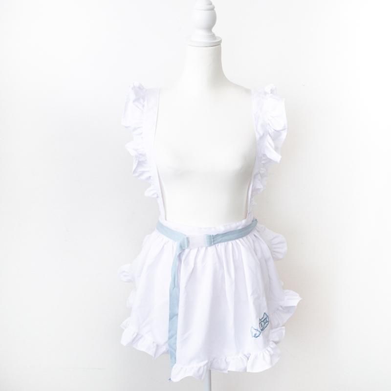 ACDC RAG ドットネコ フリル エプロン WHITE Pastel Blue