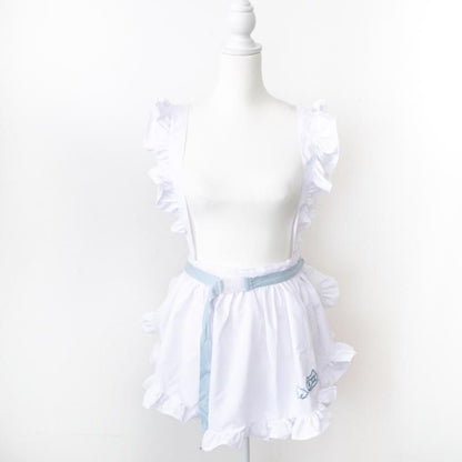 ACDC RAG ドットネコ フリル エプロン WHITE Pastel Blue