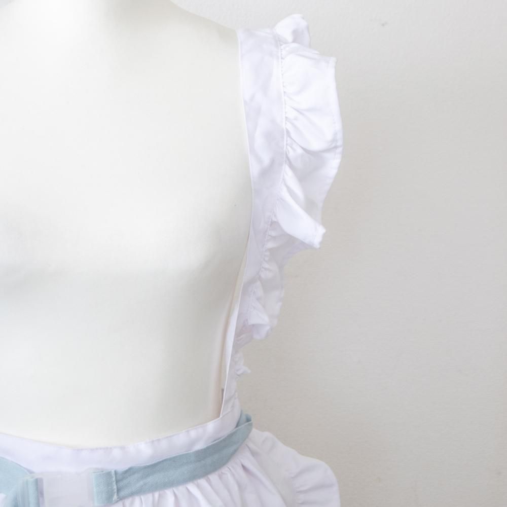 ACDC RAG ドットネコ フリル エプロン WHITE Pastel Blue