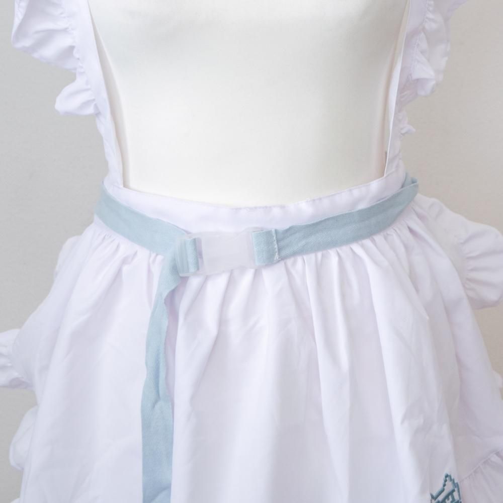 ACDC RAG ドットネコ フリル エプロン WHITE Pastel Blue