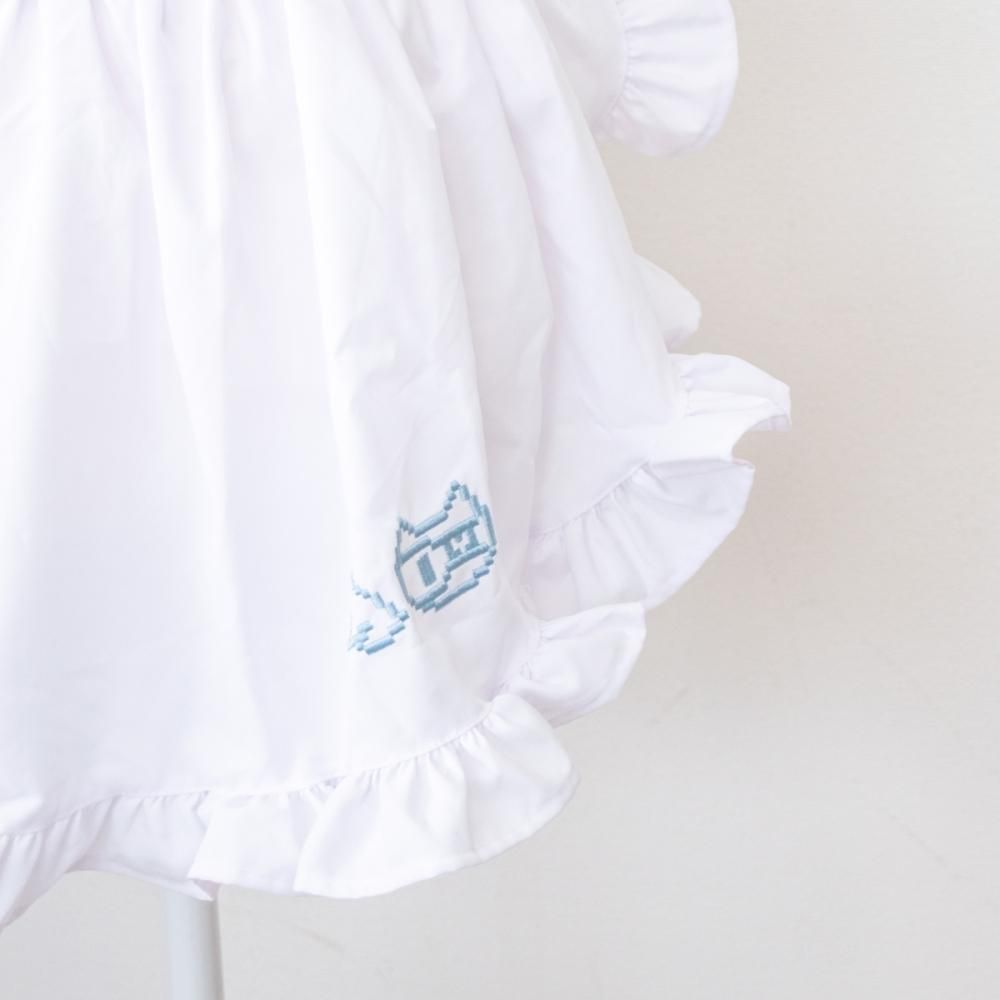 ACDC RAG ドットネコ フリル エプロン WHITE Pastel Blue