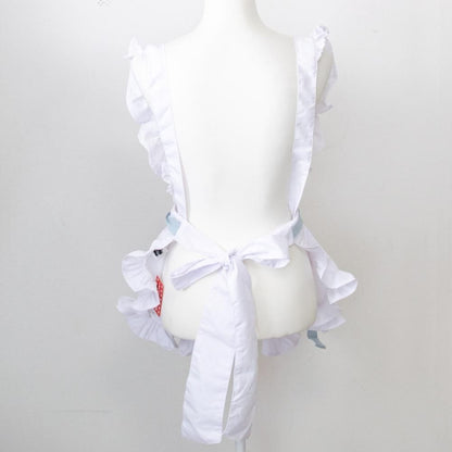 ACDC RAG ドットネコ フリル エプロン WHITE Pastel Blue