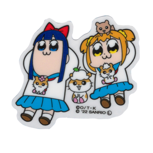 Pop Team Epic Sanrio collaboration Lying down Takeshobo Transparent sticker Pipimi Popuko Anime LCS1558