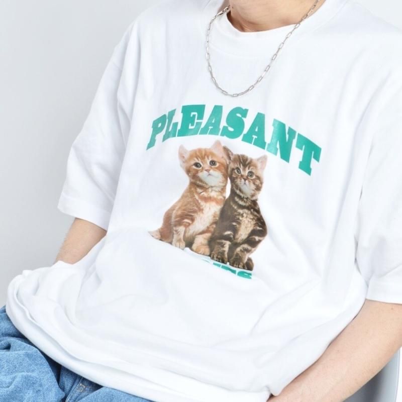 アニマルプリント Tシャツ CAT WHITE