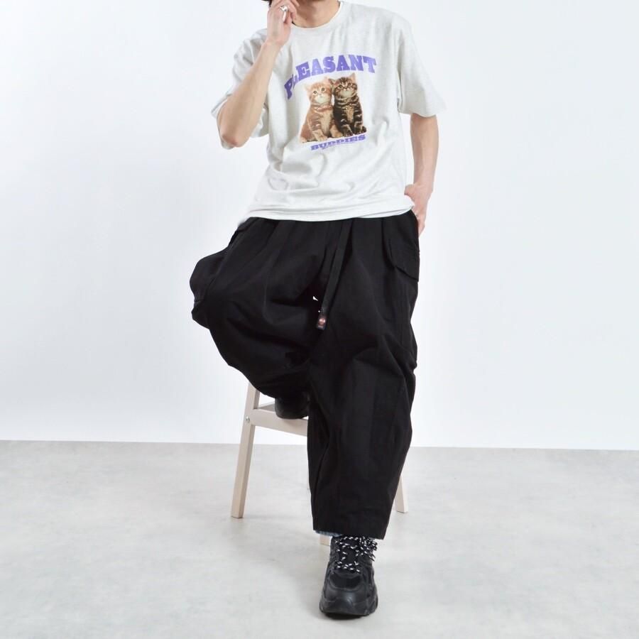 アニマルプリント Tシャツ CAT OATMEAL