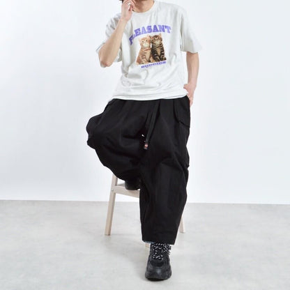 アニマルプリント Tシャツ CAT OATMEAL