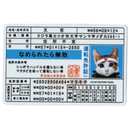 Nameneko LCS-447 Driver's License Nameneko Die-cut Vinyl Sticker