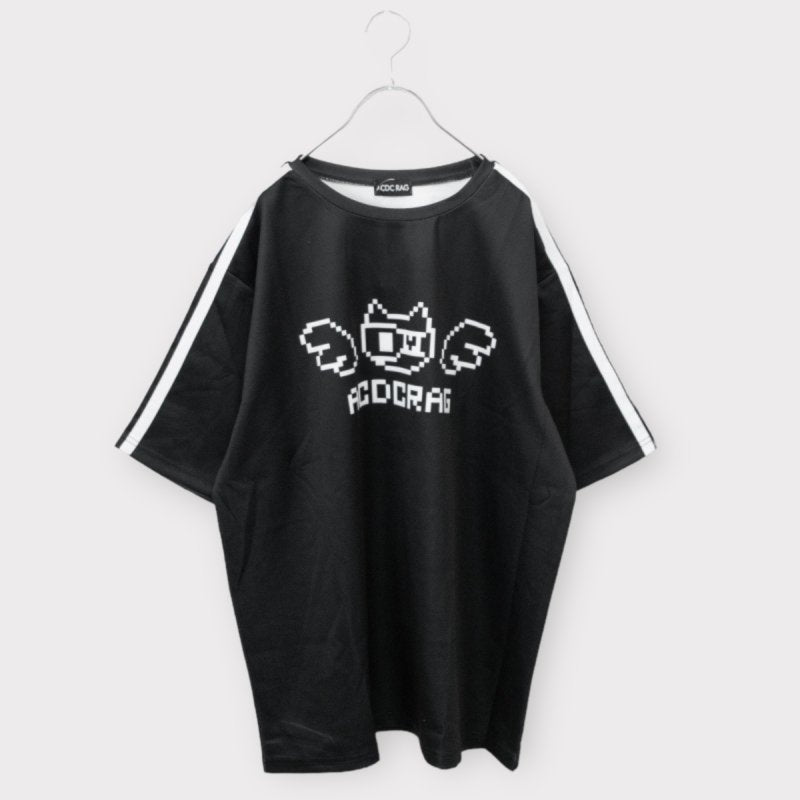 ACDC RAG ドットネコ 半袖Tシャツ BLACK/WHITE