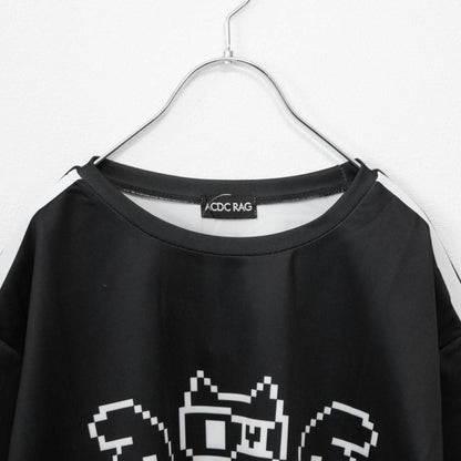 ACDC RAG ドットネコ 半袖Tシャツ BLACK/WHITE
