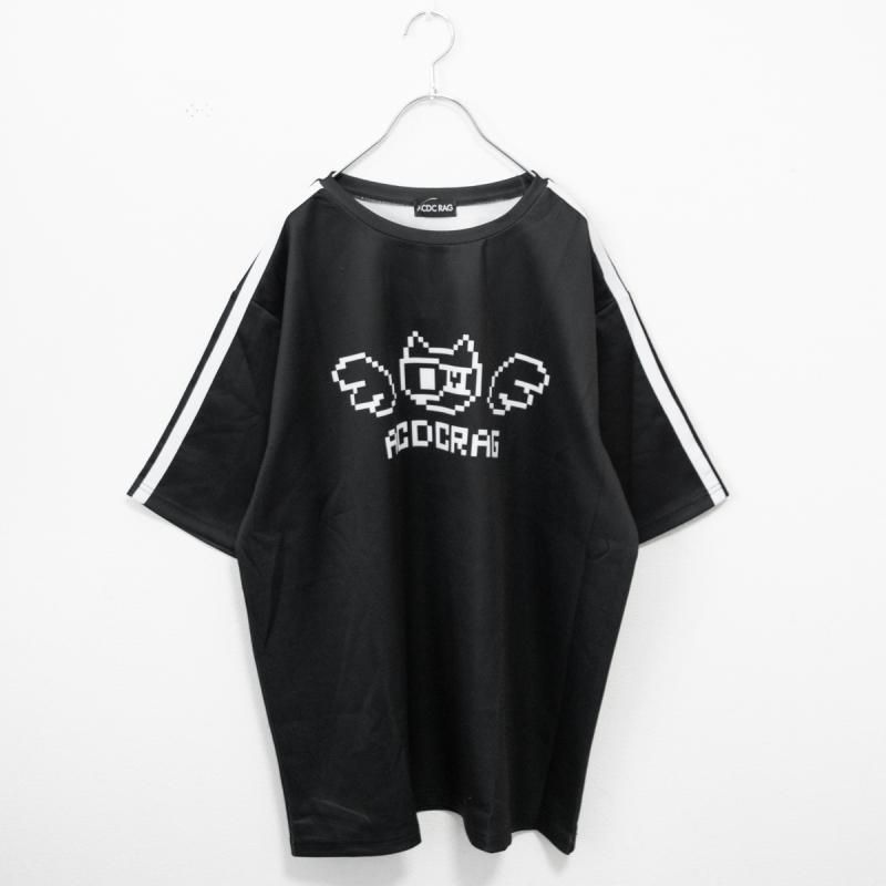 ACDC RAG ドットネコ 半袖Tシャツ BLACK/WHITE