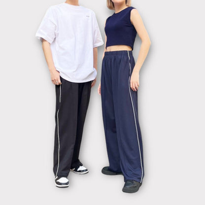 ユニセックスジャージラインパンツ BLACK