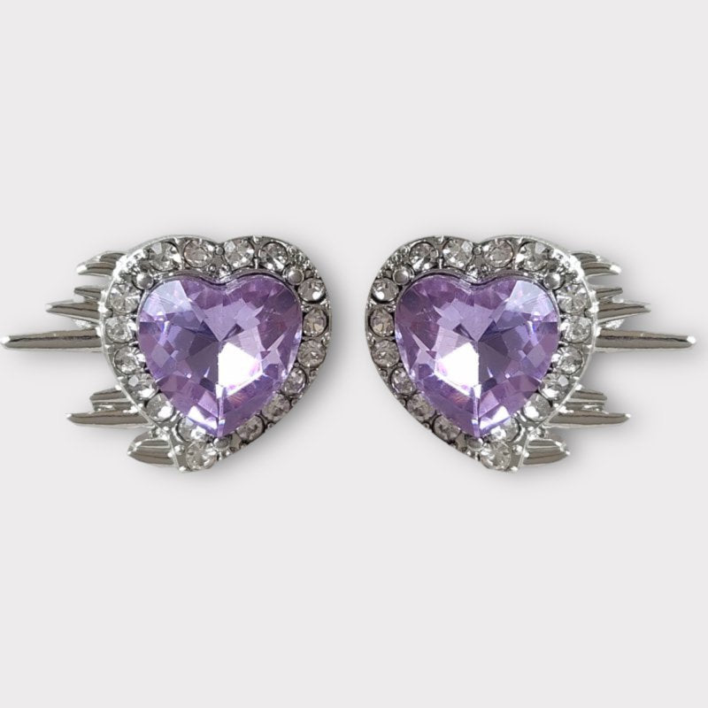 Bijou Heart Earrings PURPLE