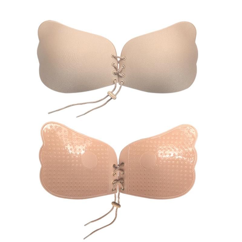 シームレス 編み上げ ブラ 貼り付けるタイプ シール ヌーブラ NUDE BEIGE