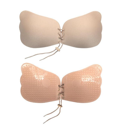 シームレス 編み上げ ブラ 貼り付けるタイプ シール ヌーブラ NUDE BEIGE