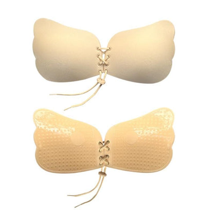 シームレス 編み上げ ブラ 貼り付けるタイプ シール ヌーブラ LIGHT YELLOW
