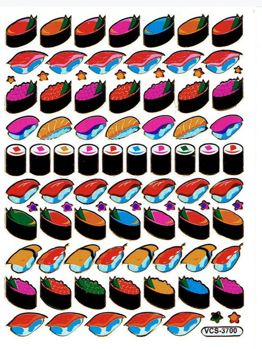 Glitter Sticker Sheet Seal Sushi II