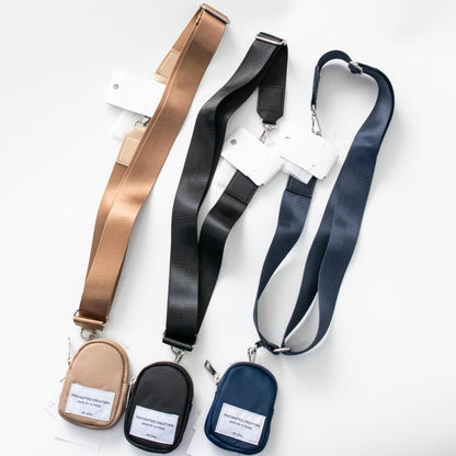 ALTROSE スマホ 斜めがけ ナイロンポーチ付 ベルトストラップ BLACK NEVY BEIGE