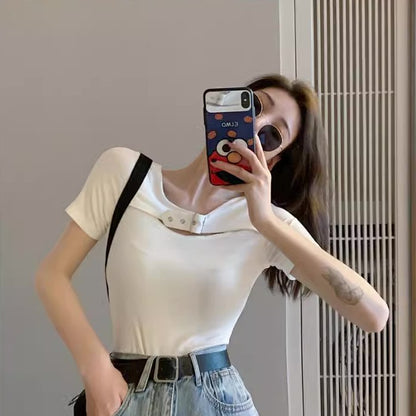 チョーカー風ベルト トップス WHITE