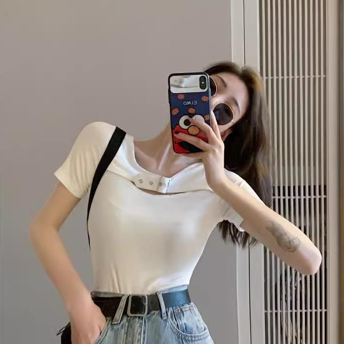 チョーカー風ベルト トップス WHITE