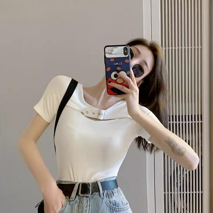 チョーカー風ベルト トップス WHITE