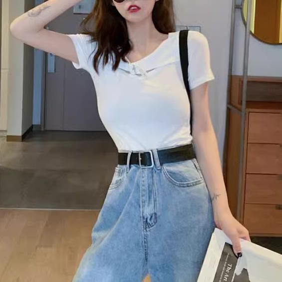 チョーカー風ベルト トップス WHITE