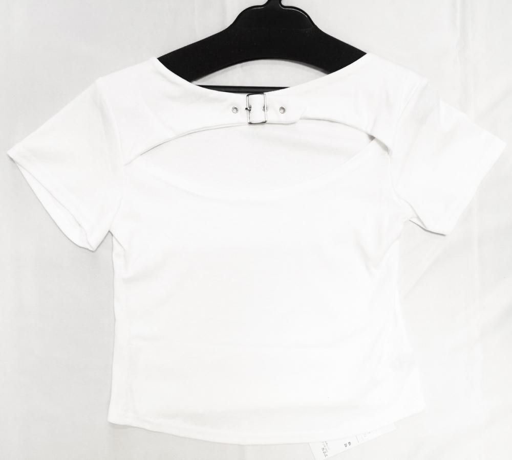 チョーカー風ベルト トップス WHITE