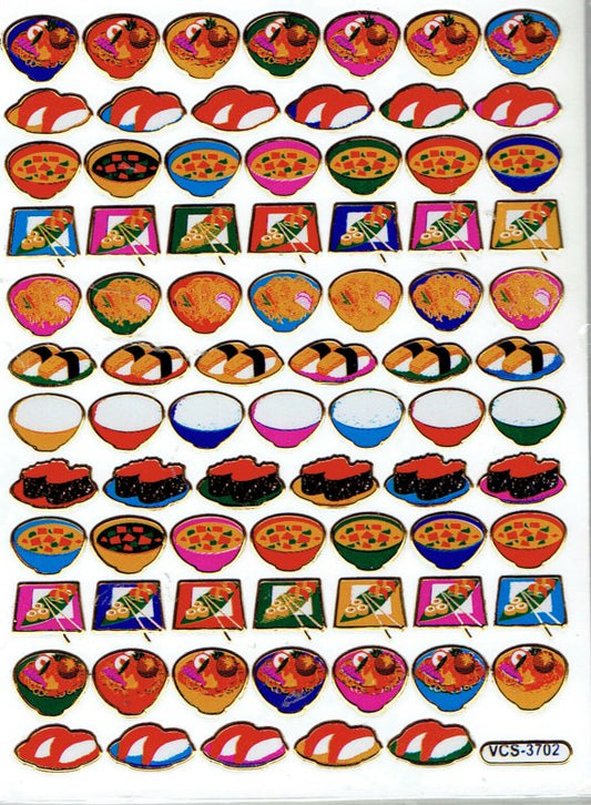 Glitter Sticker Sheet Seal Sushi III