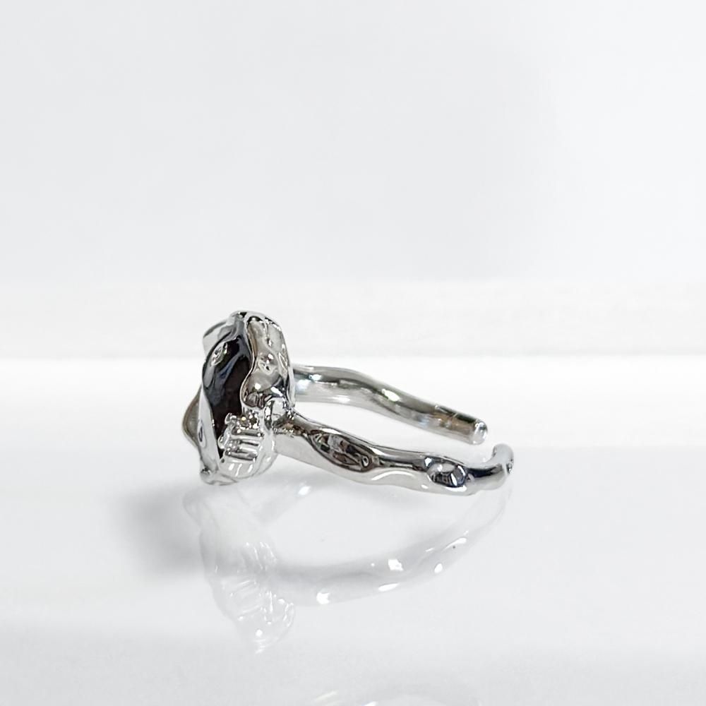 YIN AND YANG 陰陽 リング SILVER RHINESTONE