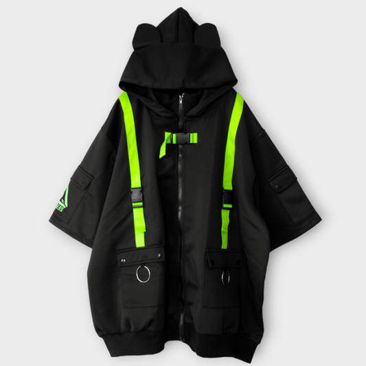 ACDC RAG CYBER PUNK Uzurai Jacket Short Sleeve Version NEON GREEN BLACK