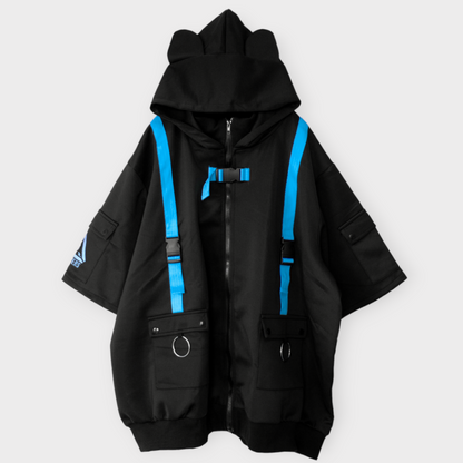 ACDC RAG CYBER PUNK Uzurai Jacket Short Sleeve Version NEON BLUE BLACK