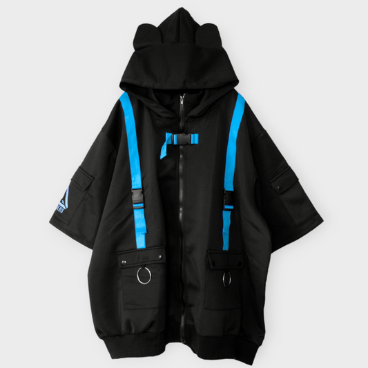 ACDC RAG CYBER PUNK Uzurai Jacket Short Sleeve Version NEON BLUE BLACK