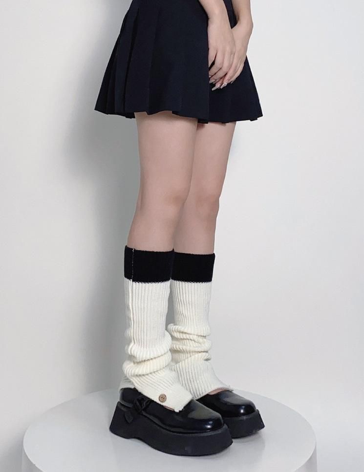 レッグカバー バイカラー レッグウォーマー WHITE