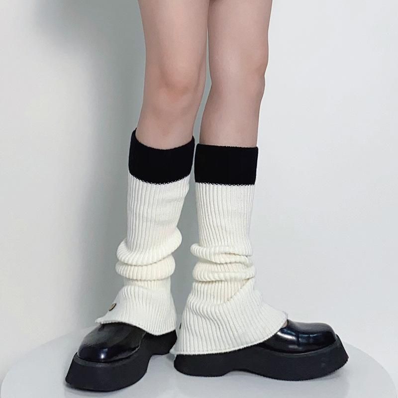 レッグカバー バイカラー レッグウォーマー WHITE