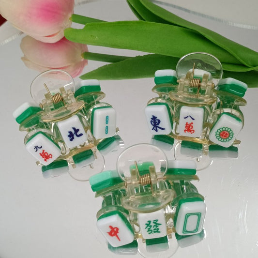 TRIPLE Mahjong tile design hair clip