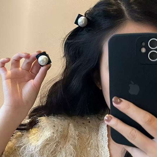 PEARL BIG Pearl Hair Clip BLACK