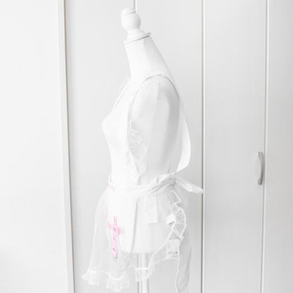 ACDC RAG x kuua HEAVEN エプロン WHITE PINK