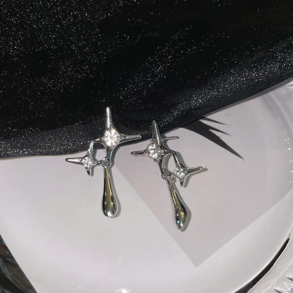 SPARKLES ラインストーン キラキラ ピアス イヤリング SILVER
