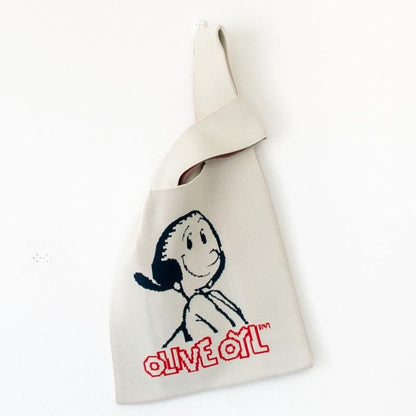 POPEYE ポパイ ジャガードニット バッグ IVORY