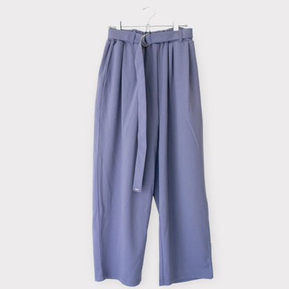 Wide silhouette pants with loose belt MinoriTY GRAY PURPLE