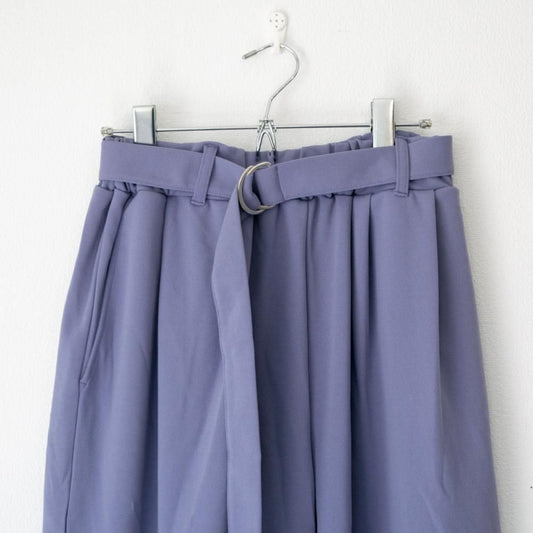 落ち感ベルト付きワイドシルエットパンツ MinoriTY GRAY PURPLE
