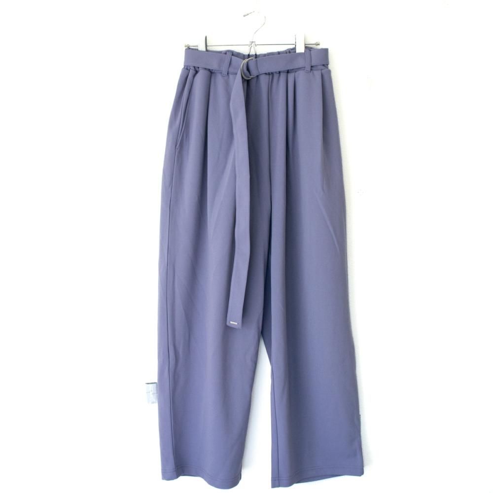 落ち感ベルト付きワイドシルエットパンツ MinoriTY GRAY PURPLE