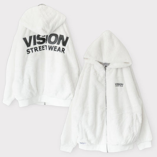 VISION STREET WEAR Hooded Fur Blouson WHITE