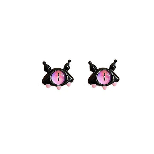 MONSTER EYES UFO Earrings BLACK