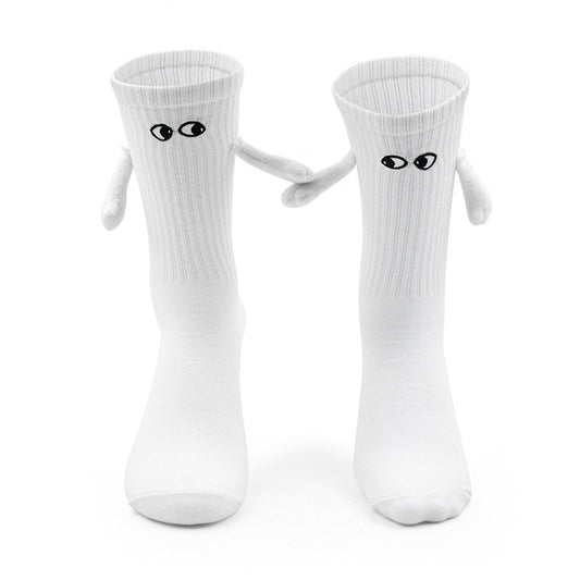 Holding Hands Magnetic Couple Socks WHITE