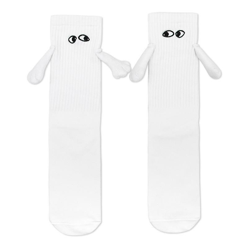 手繋ぎ マグネット カップルソックス WHITE