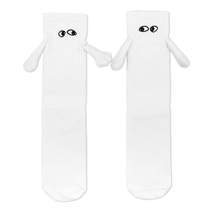 手繋ぎ マグネット カップルソックス WHITE