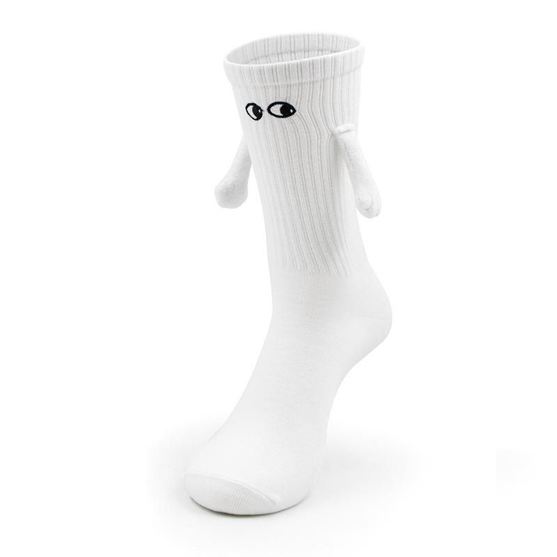 手繋ぎ マグネット カップルソックス WHITE