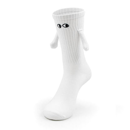 手繋ぎ マグネット カップルソックス WHITE