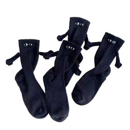 手繋ぎ マグネット カップルソックス BLACK